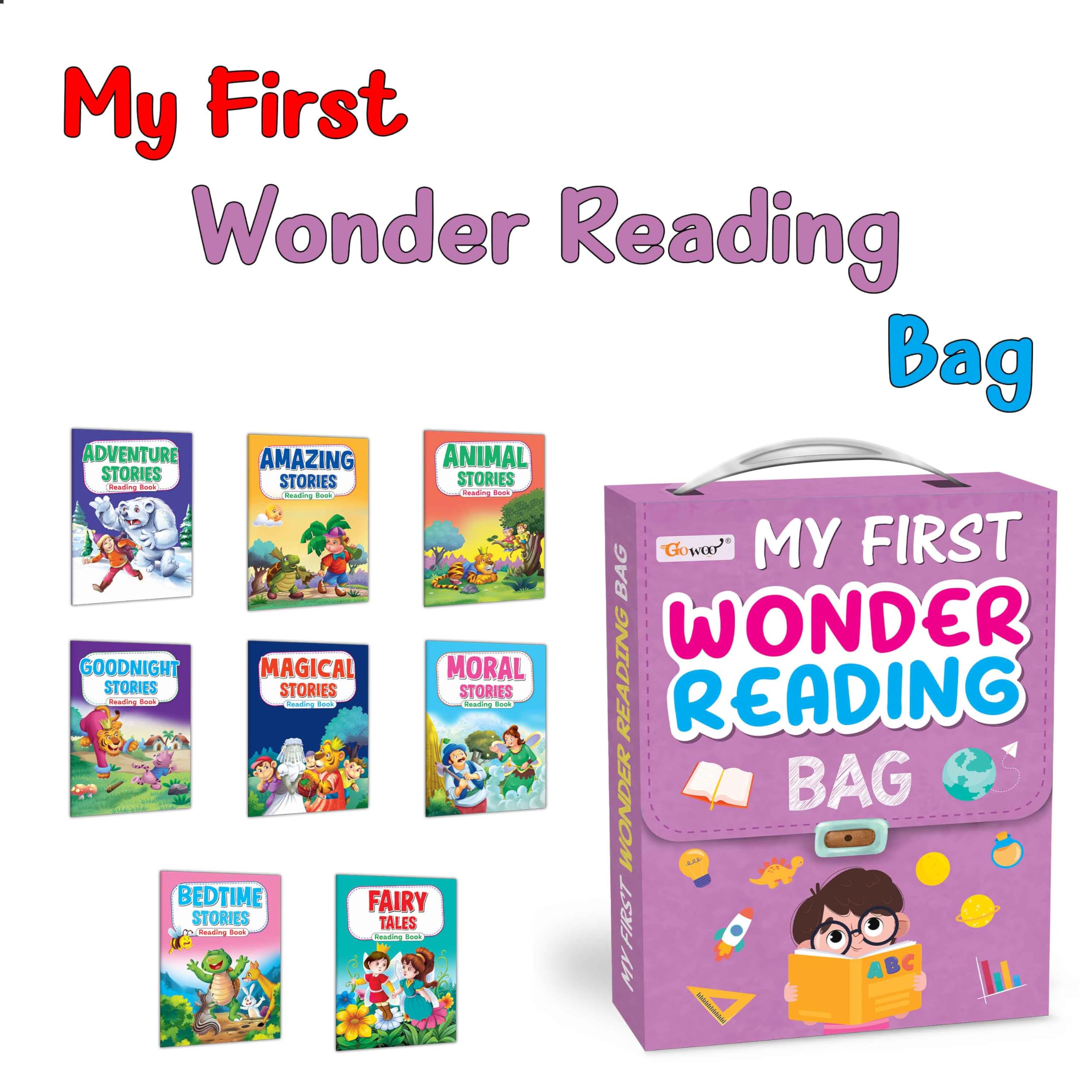 Ukg Class Picture Story Book Bag Set Of 8 Story Books : Story Book Set For Children, Early Learning Library Book, Adventure Stories, Fairy Tales, Amazing Stories, Animals Stories And Many More