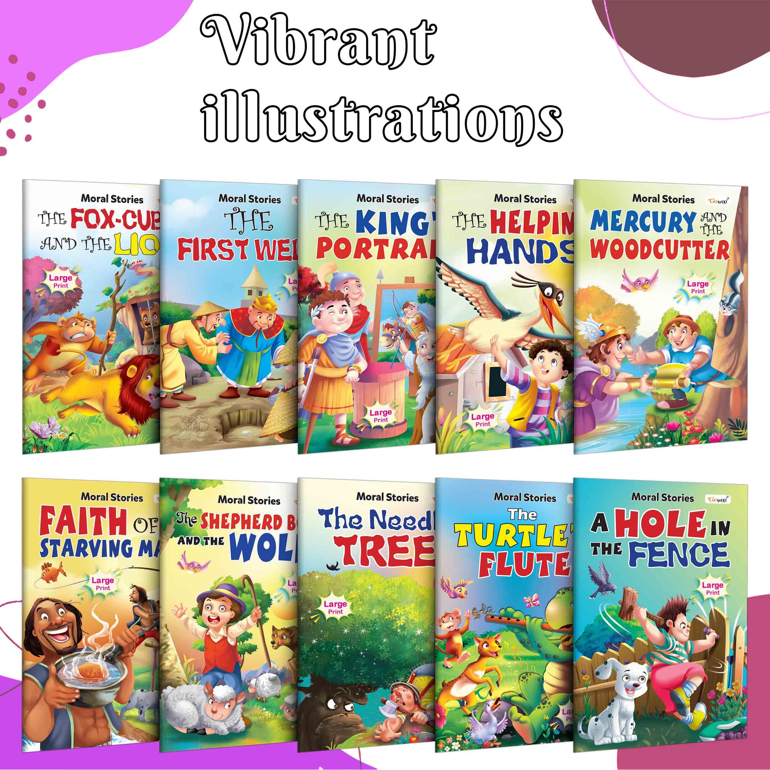 Toddlers Learning Library Story Book Pack 1: My First Picture Library Combo | Learning Story Book For Kids With Moral, Library Set Of 10 Story Books For Children