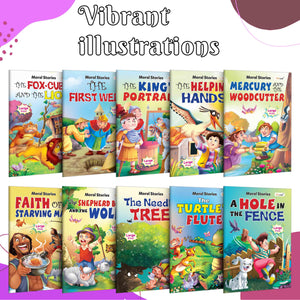 Toddlers Learning Library Story Book Pack 1: My First Picture Library Combo | Learning Story Book For Kids With Moral, Library Set Of 10 Story Books For Children