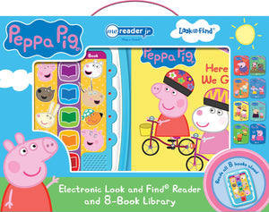 Peppa Pig  Electronic Me Reader Jr and 8 Look and Find Sound Book Library  PI Kids,Used
