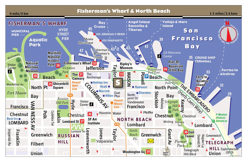 San Francisco PopUp Map by VanDam  Laminated popup map of San Francisco, CA and the Bay AREA with all attractions, museums, s,Used