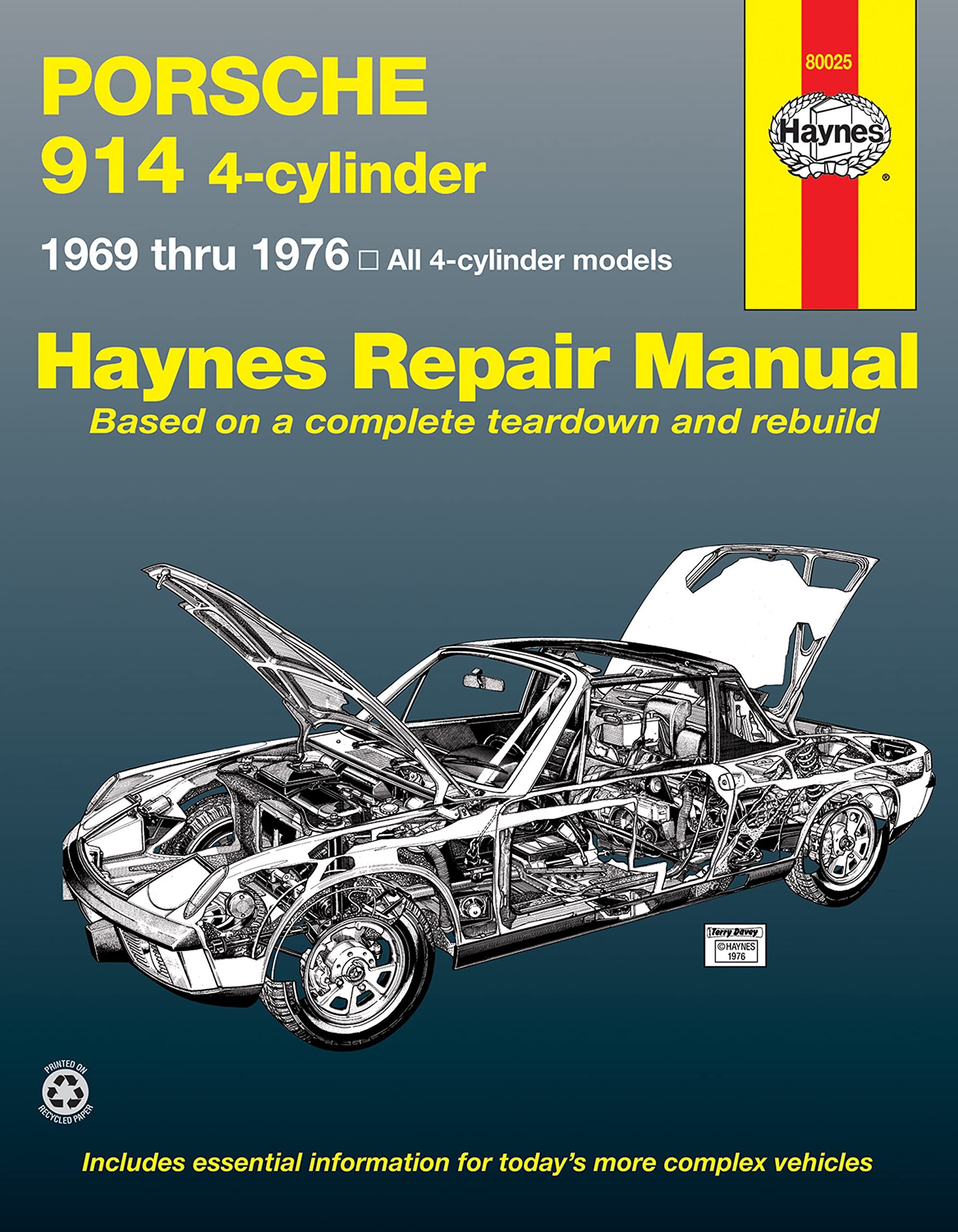 Porsche 914 4-Cylinder Repair Manual (1969-1976) by Haynes - Comprehensive Automotive Guide