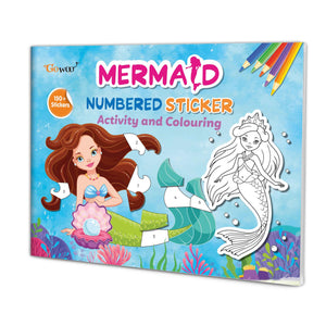 Mermaid Numbered Sticker Activity And Colouring Book For Ages 3+ Kids : Sticker Activity Book, Children Coloring And Sticker Book, Kids Activity Book, Coloring Book For Kids With Over 150+ Stickers