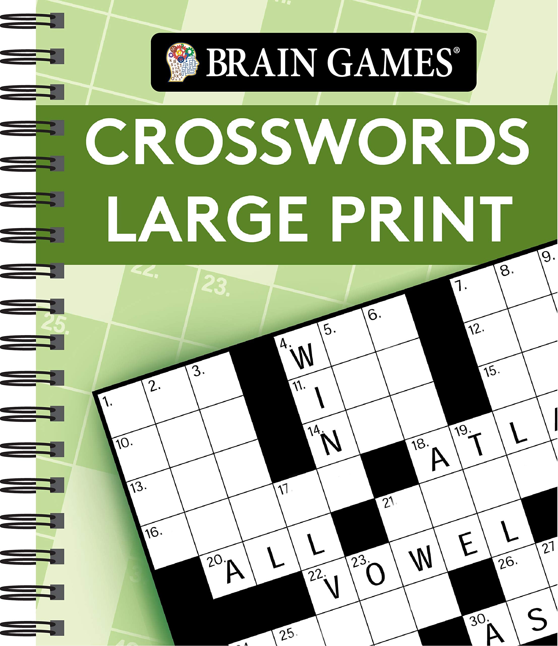 Brain Games  Crosswords Large Print (Green),Used