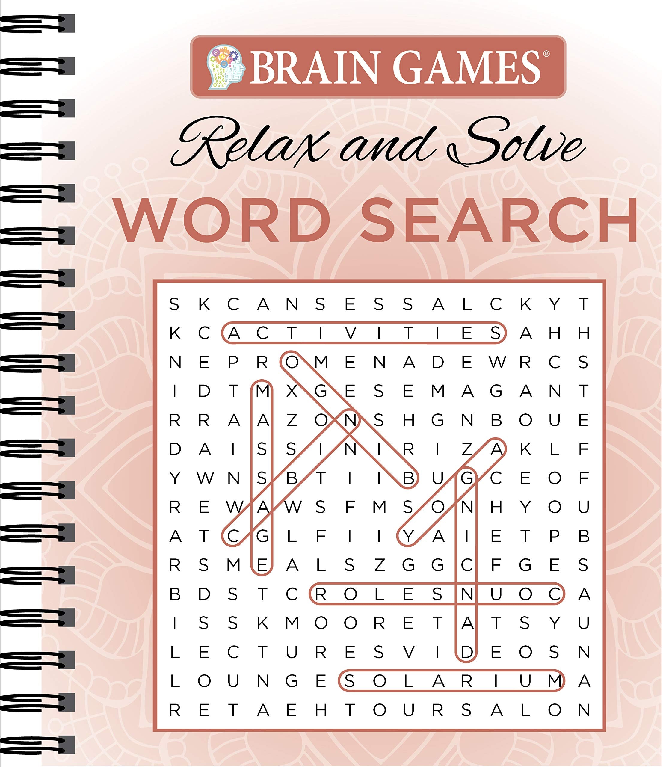 Brain Games  Relax and Solve: Word Search (Coral),Used