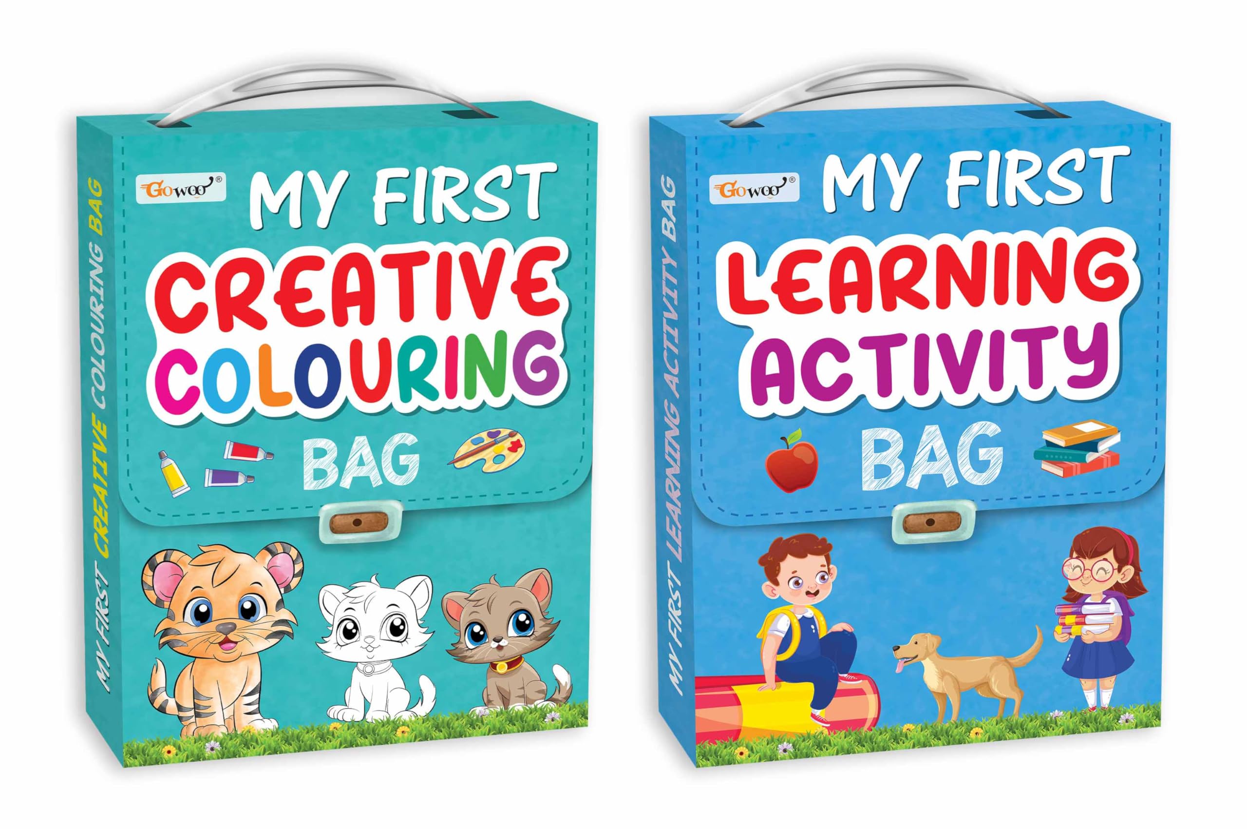 My First Creative Colouring And Learning Activity Bags : Colouring Bag For Young Learners, Learning Activity Kit, Fun Educational Activities, Colorful Adventures For Ages 3-12| Pack Of 2 Learning Bags