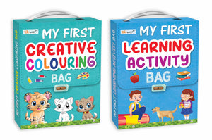 My First Creative Colouring And Learning Activity Bags : Colouring Bag For Young Learners, Learning Activity Kit, Fun Educational Activities, Colorful Adventures For Ages 3-12| Pack Of 2 Learning Bags