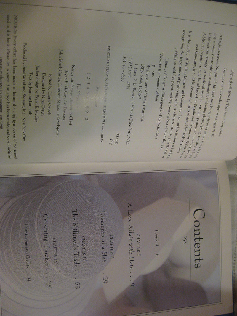 Victoria: The Romance of Hats,New