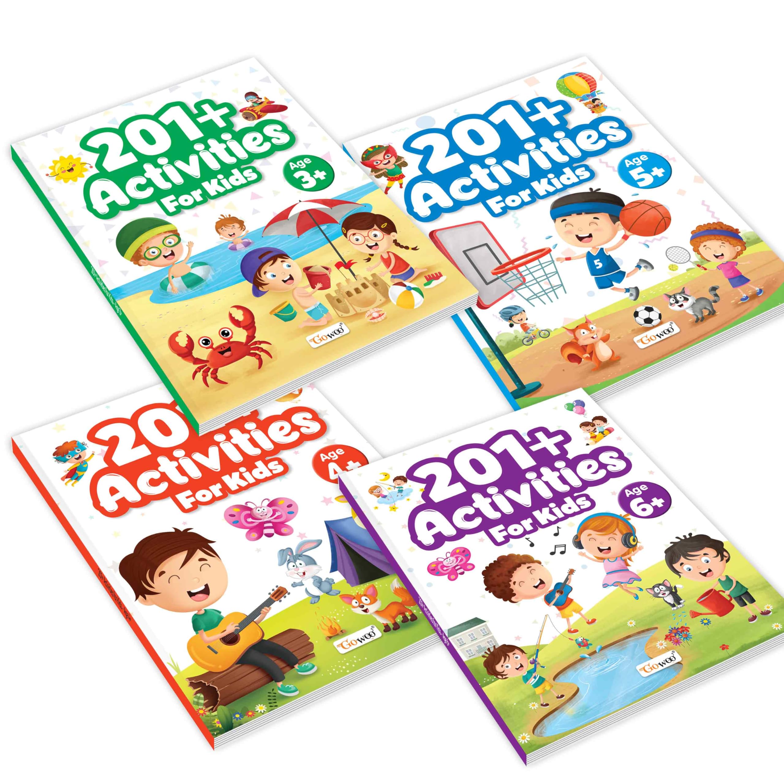 The Ultimate Activity Book For Kids :- 201+ Activities For Kids For Age 3, 4, 5 And 6 + : Fun Exercises For Kids, Kids Educational Workbook, Early Learning Book For Toddlers | Pack Of 4 Books