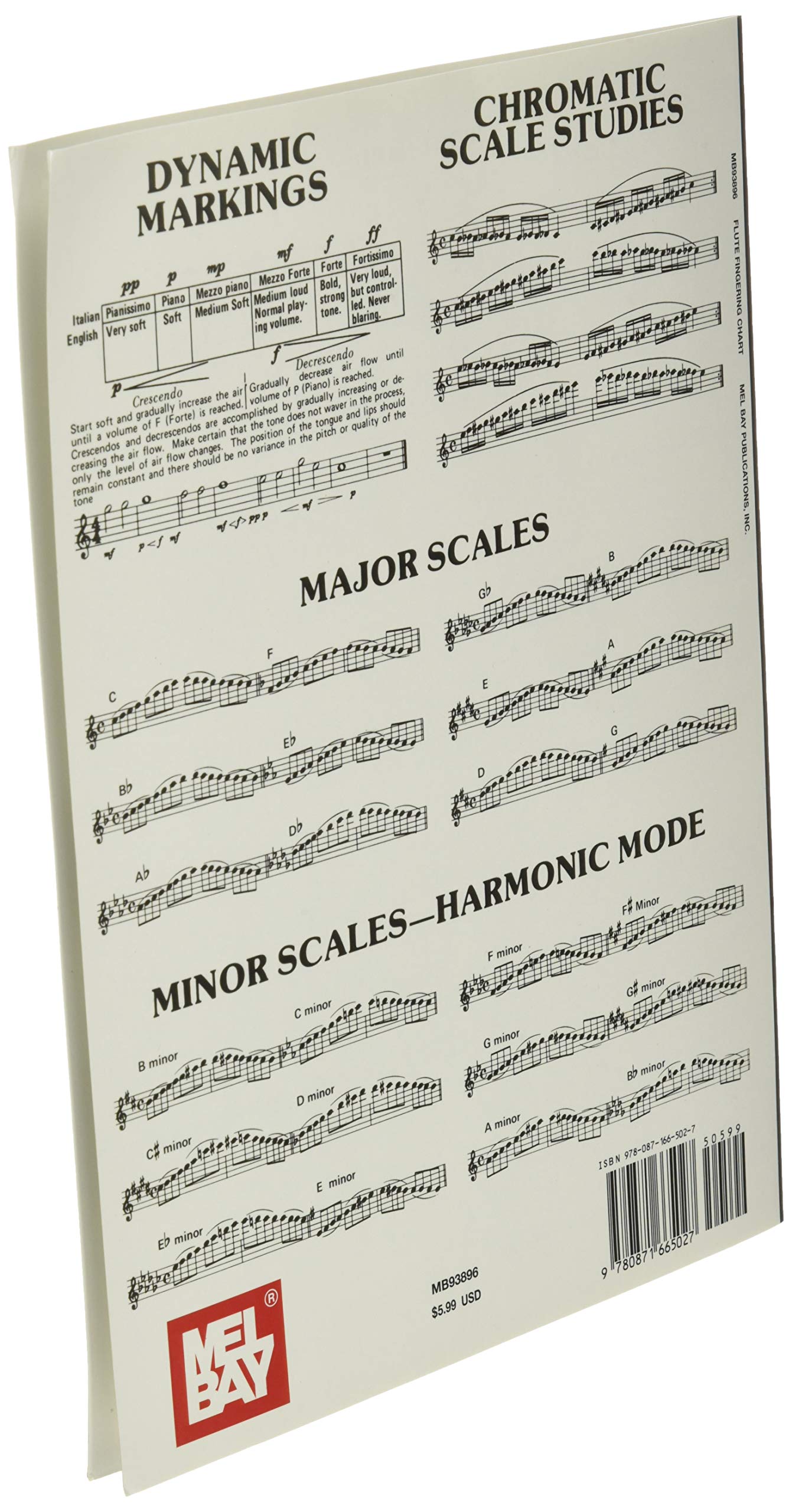 Flute Fingering Chart,Used