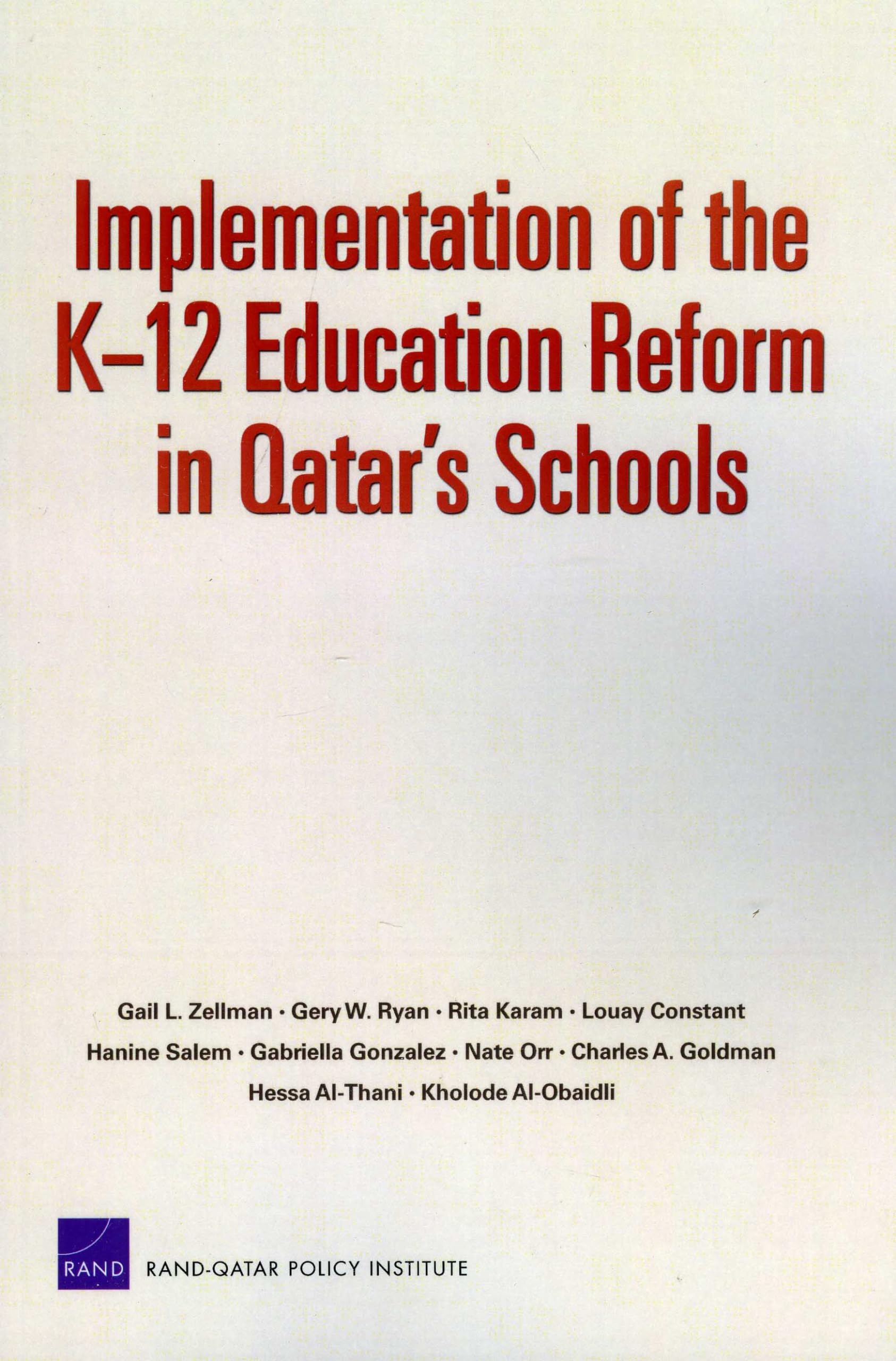 Implementation Of The K12 Education Reform In Qatar'S Schools,Used