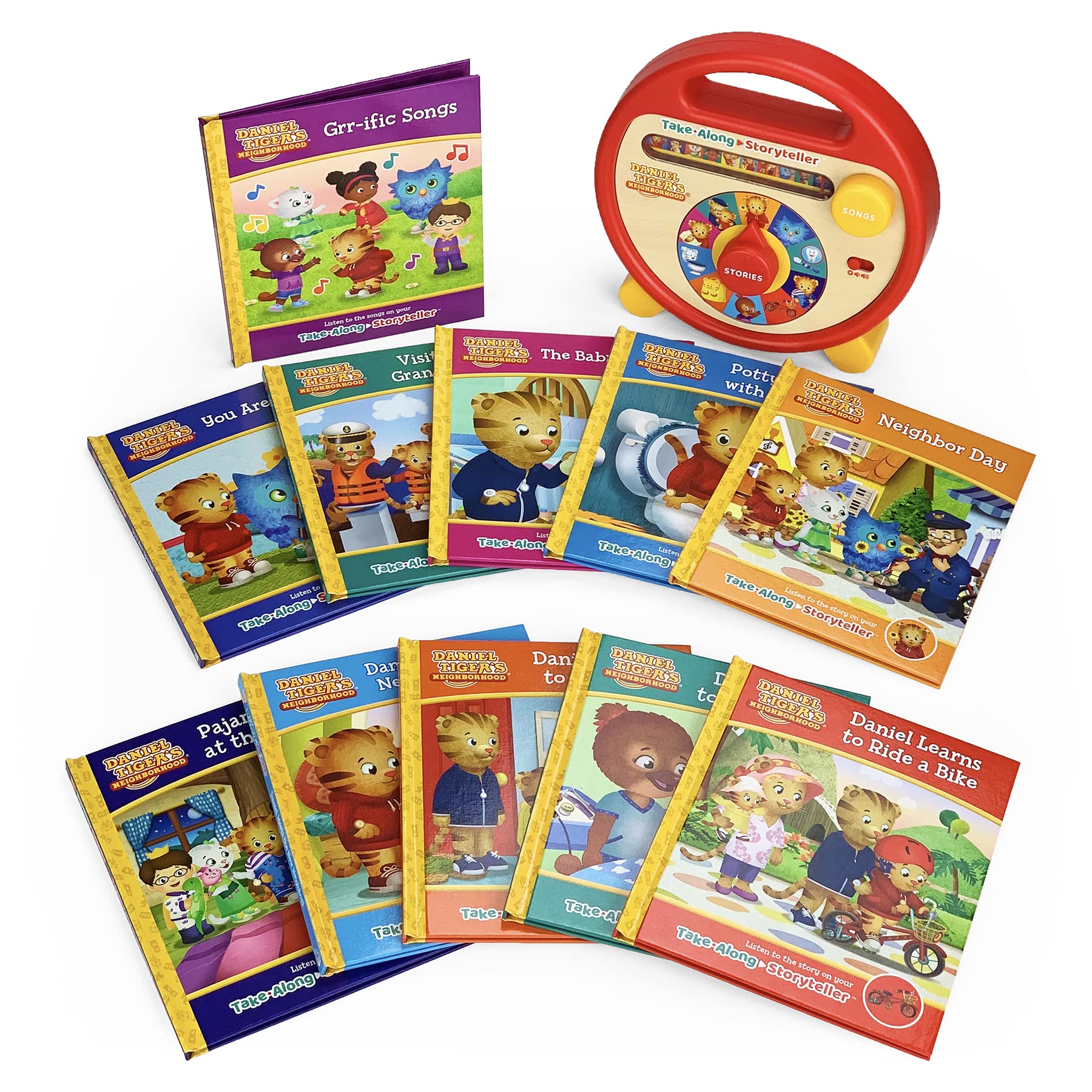 Cottage Door Press Interactive Storyteller with 11 Books - Daniel Tiger's Neighborhood Children's Carry Along Player