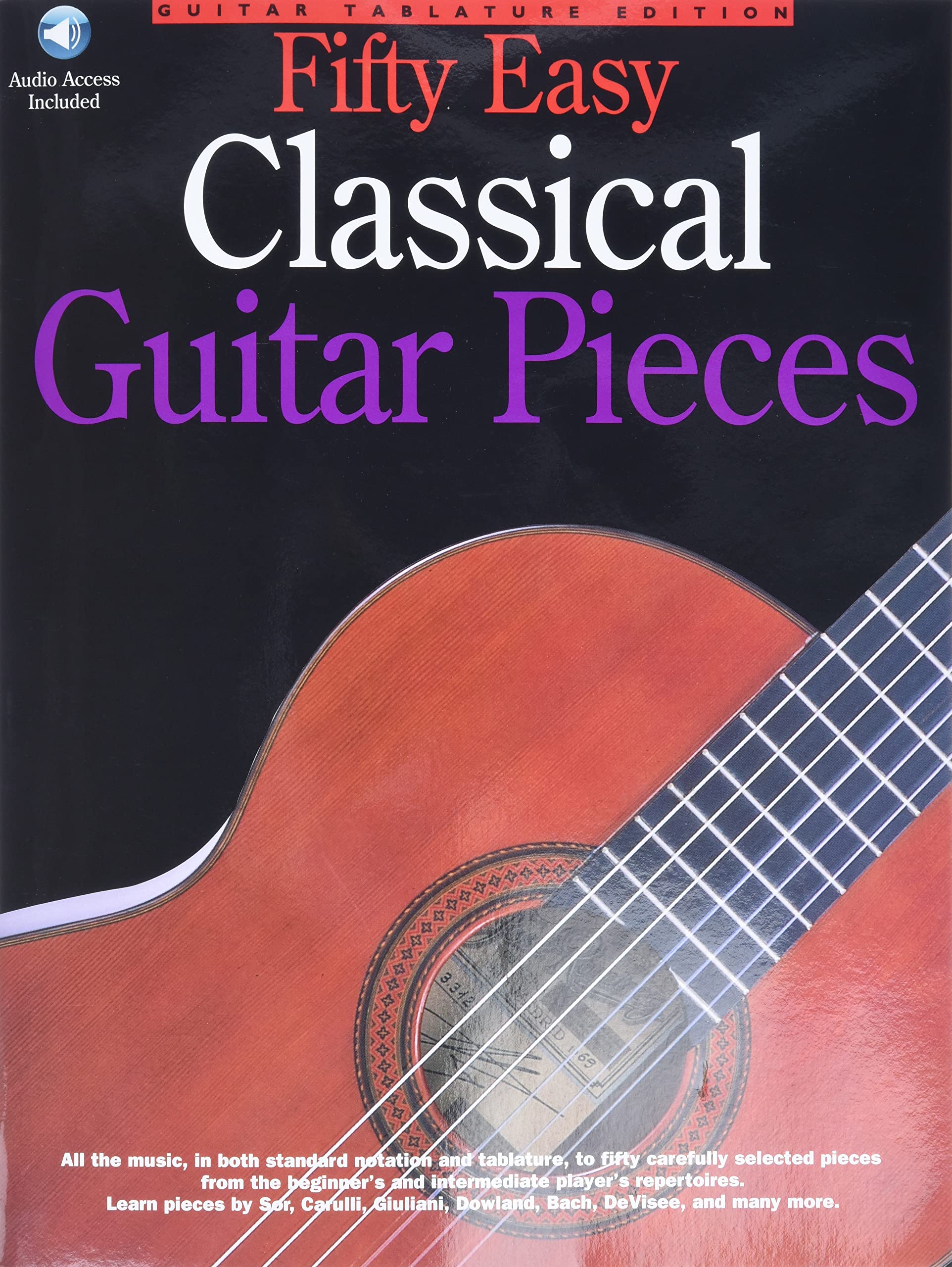 Jerry Willard 50 Easy Classical Guitar Pieces  Guitar TAB Songbook with Online Audio  Classical Guitar Sheet Music for Early Int,Used