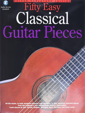 Jerry Willard 50 Easy Classical Guitar Pieces  Guitar TAB Songbook with Online Audio  Classical Guitar Sheet Music for Early Int,Used
