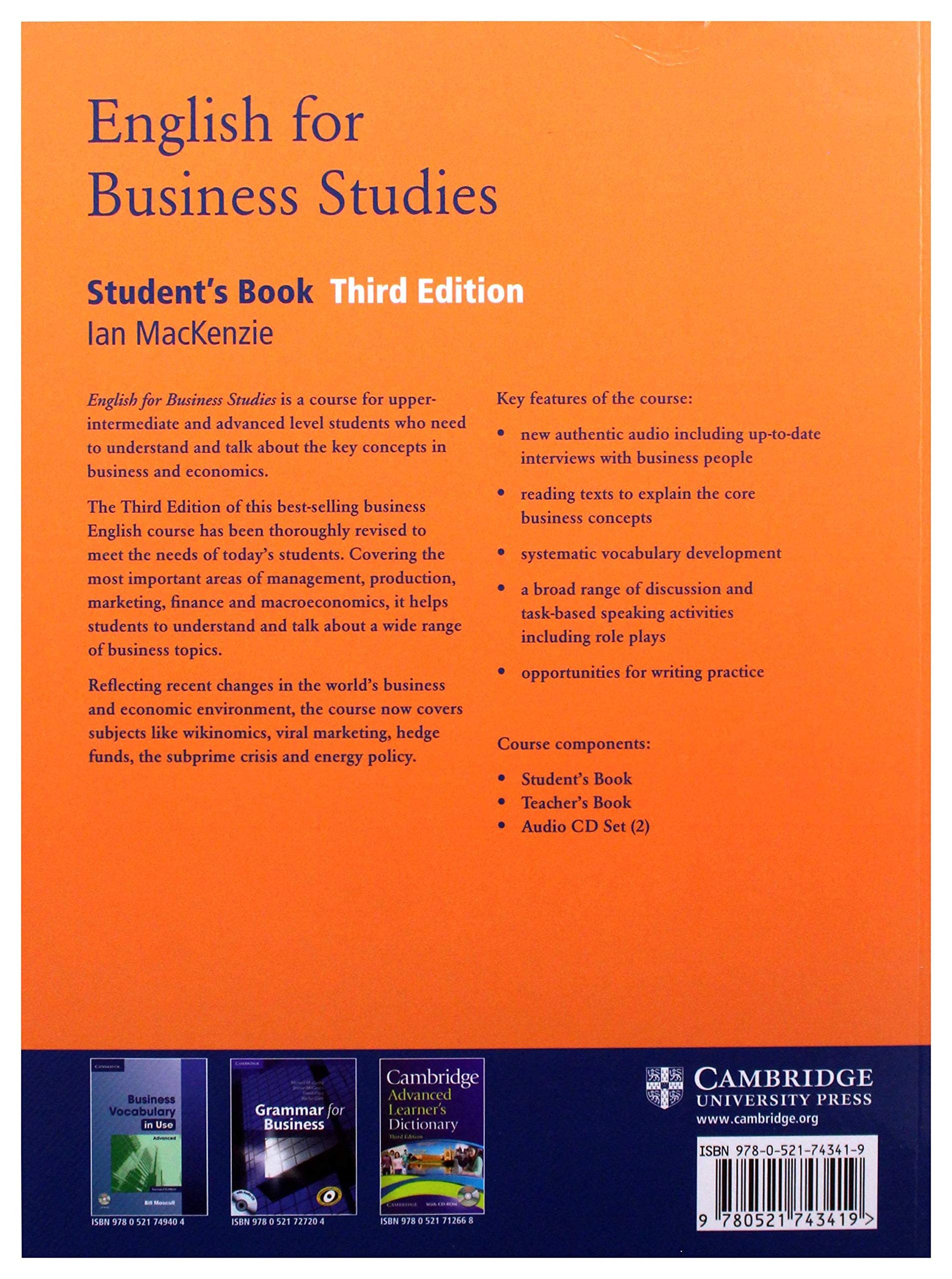 English For Business Studies Student'S Book: A Course For Business Studies And Economics Students