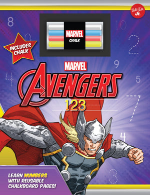Marvel'S Avengers Chalkboard 123: Learn Numbers With Reusable Chalkboard Pages! (Licensed Chalkboard Concepts)