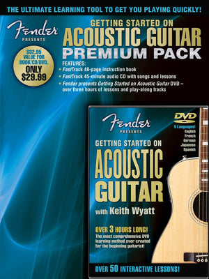 Fender Presents Getting Started On Acoustic Guitar  Premium Pack,Used