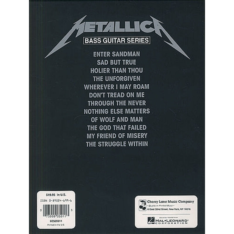 Metallica  Bass Guitar Songbook: NoteforNote Tablature for Classic Metal Hits  Play It Like It Is Series  Includes Enter Sand,Used