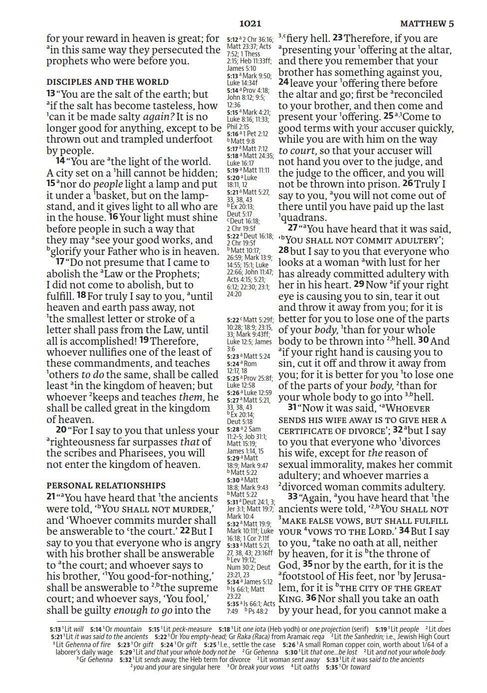 NASB Large Print Ultrathin Reference Bible, Brown, Leathertex, 2020 text,Used