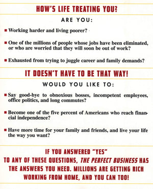 PERFECT BUSINESS: How to Make a Million from Home with No Payroll, No Employee Headaches, No Debts and No Sleepless Nights,Used