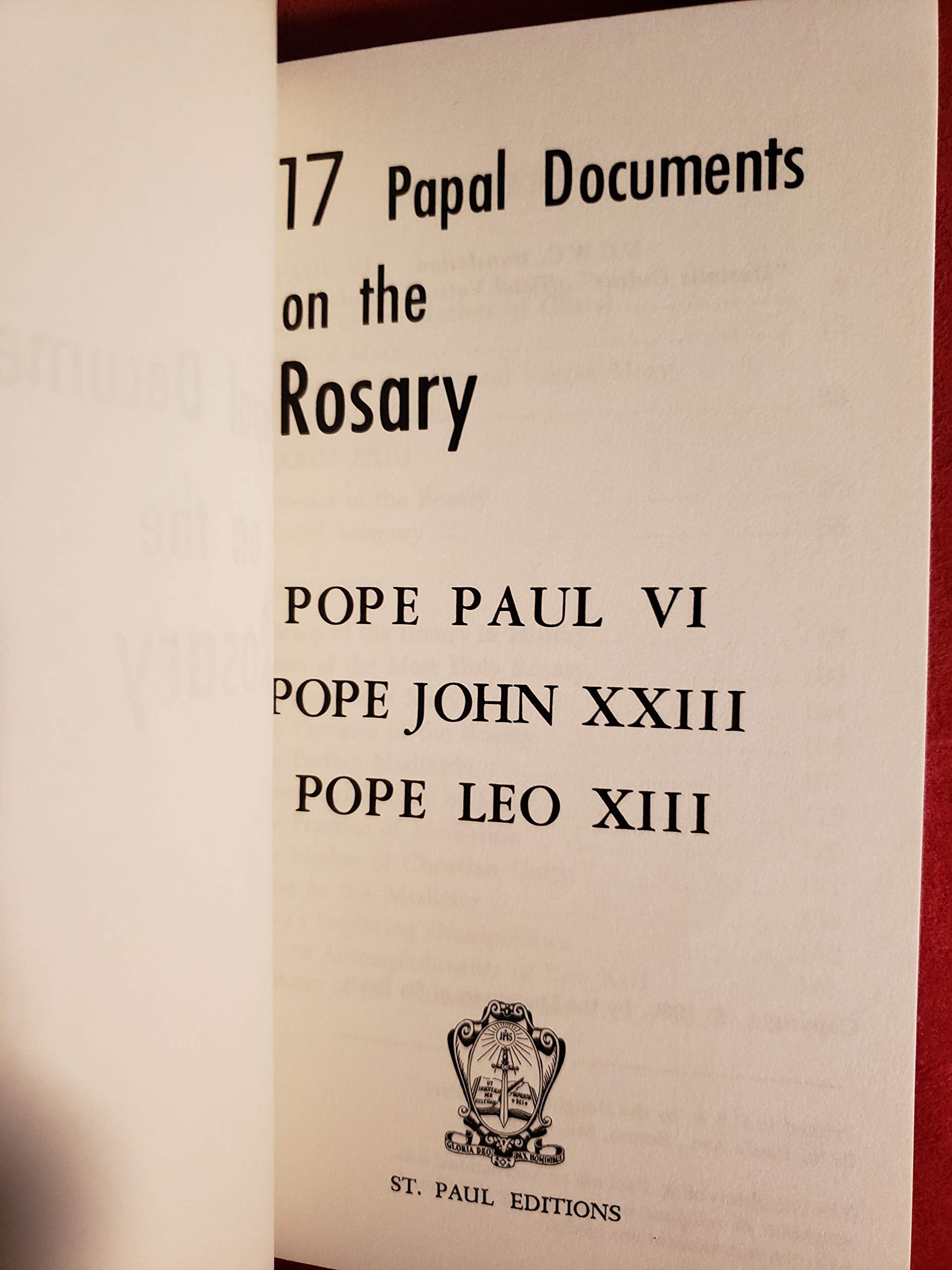 17 Papal Documents on the Rosary,Used