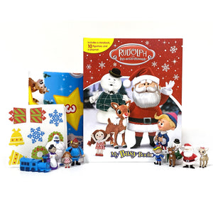 Rudolph the RedNosed Reindeer My Busy Books  Storybook, 10 figurines, playmat