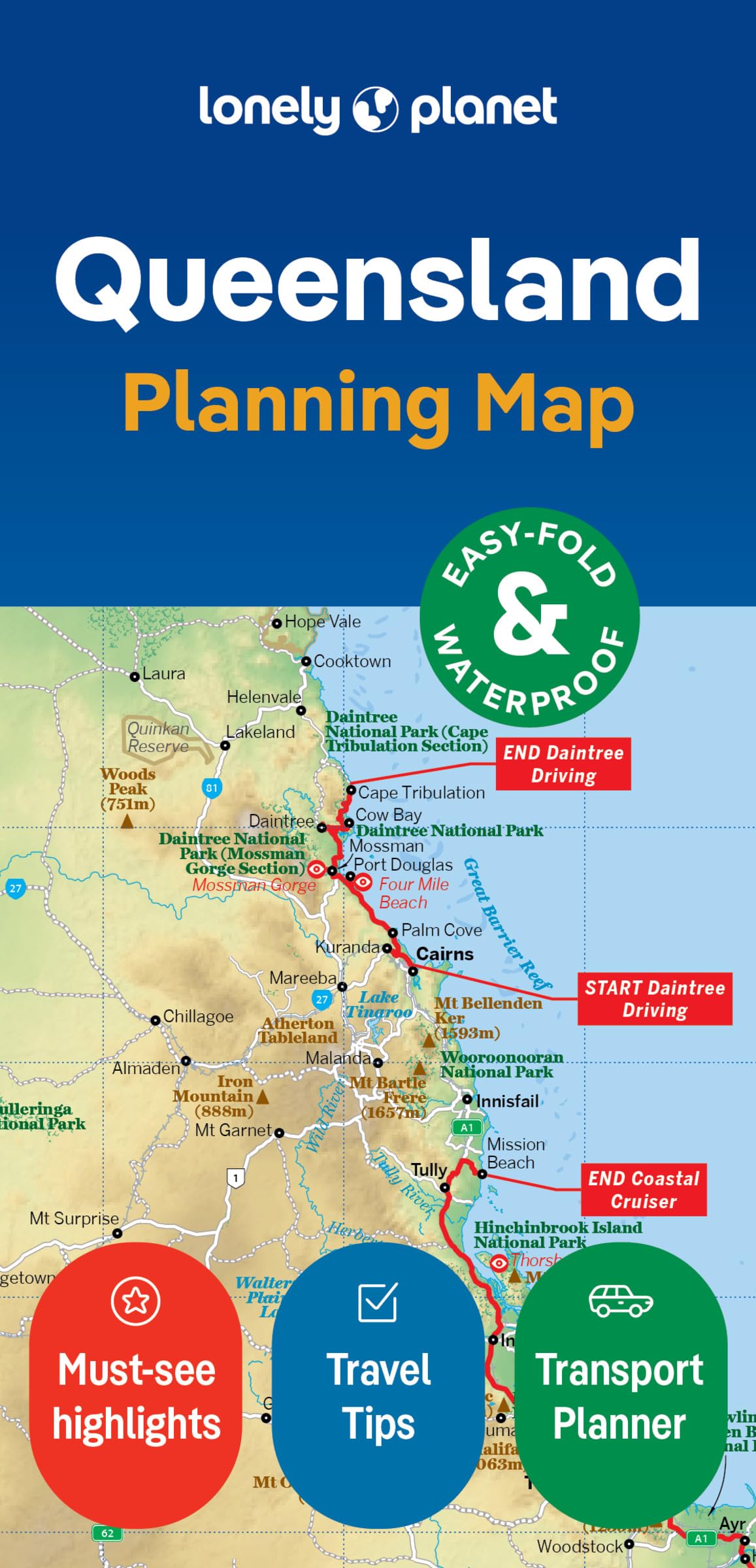 Lonely Planet Queensland Planning Map,New