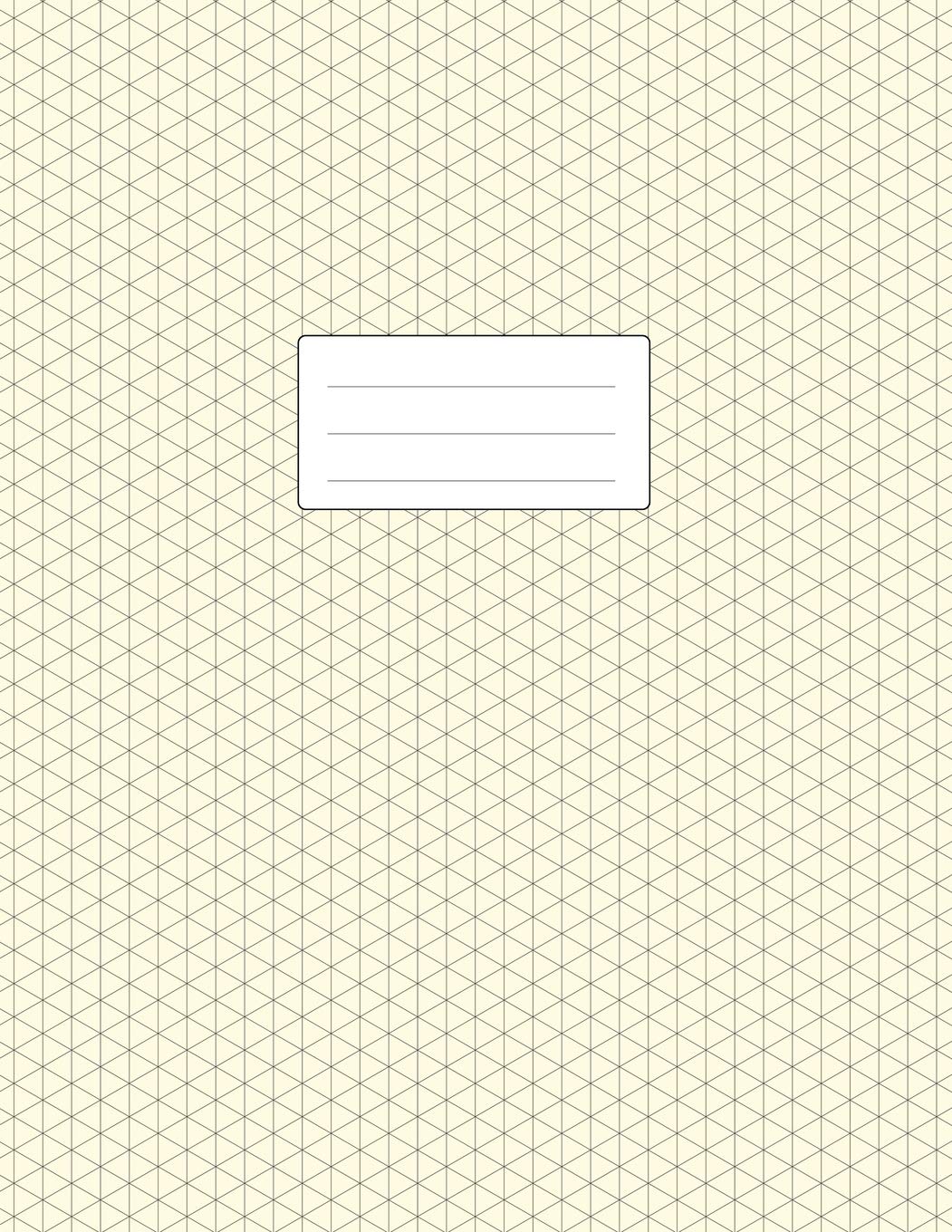 Isometric Grid Notebook  3D Graph Paper: Large Size 8.5x11  110 Pages  Soft Cover Book  For Technical Drawing, Perspective Art,,Used