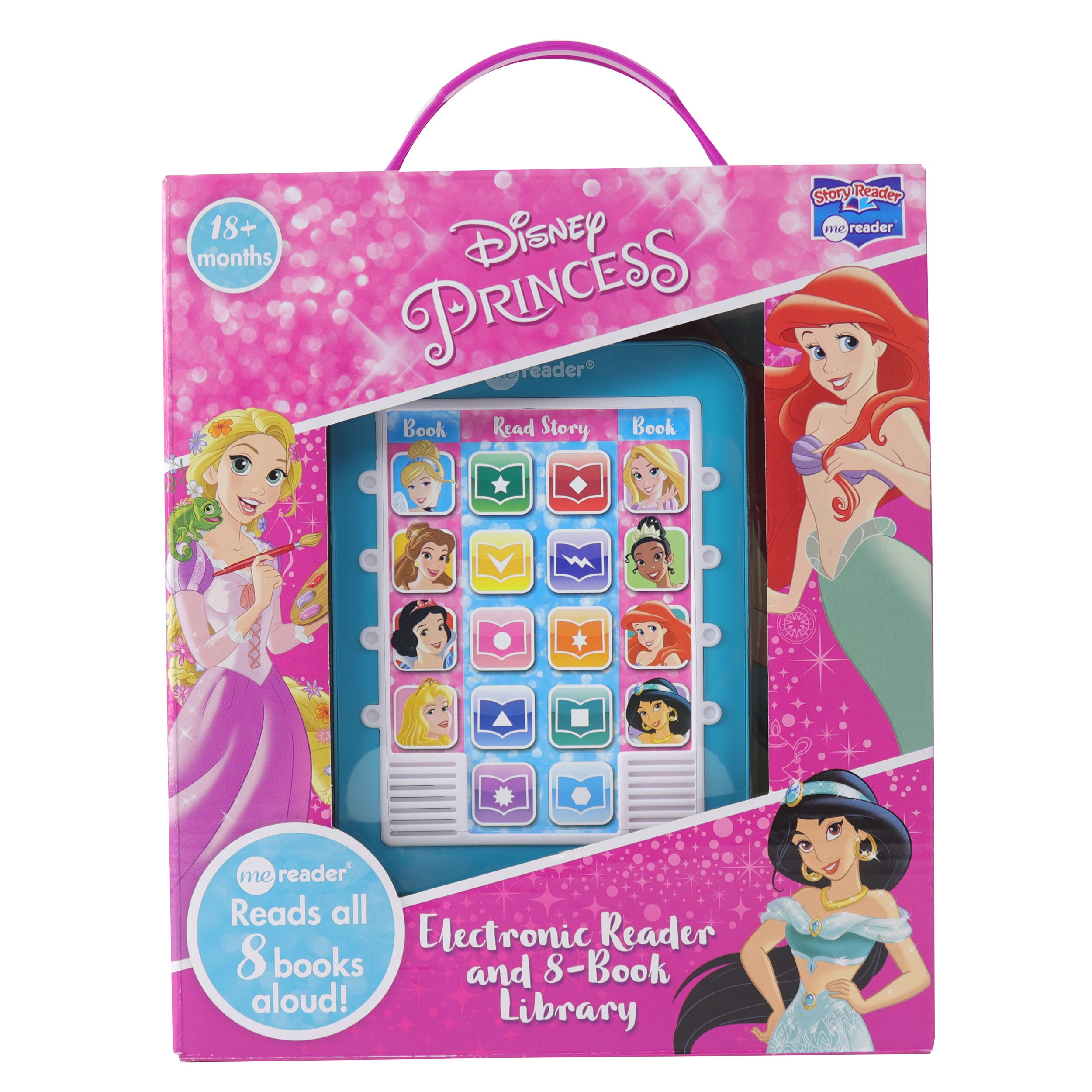 Disney Princess Cinderella, Belle, Ariel, and More! Me Reader Electronic Reader and 8 Sound Book Library  PI Kids,Used