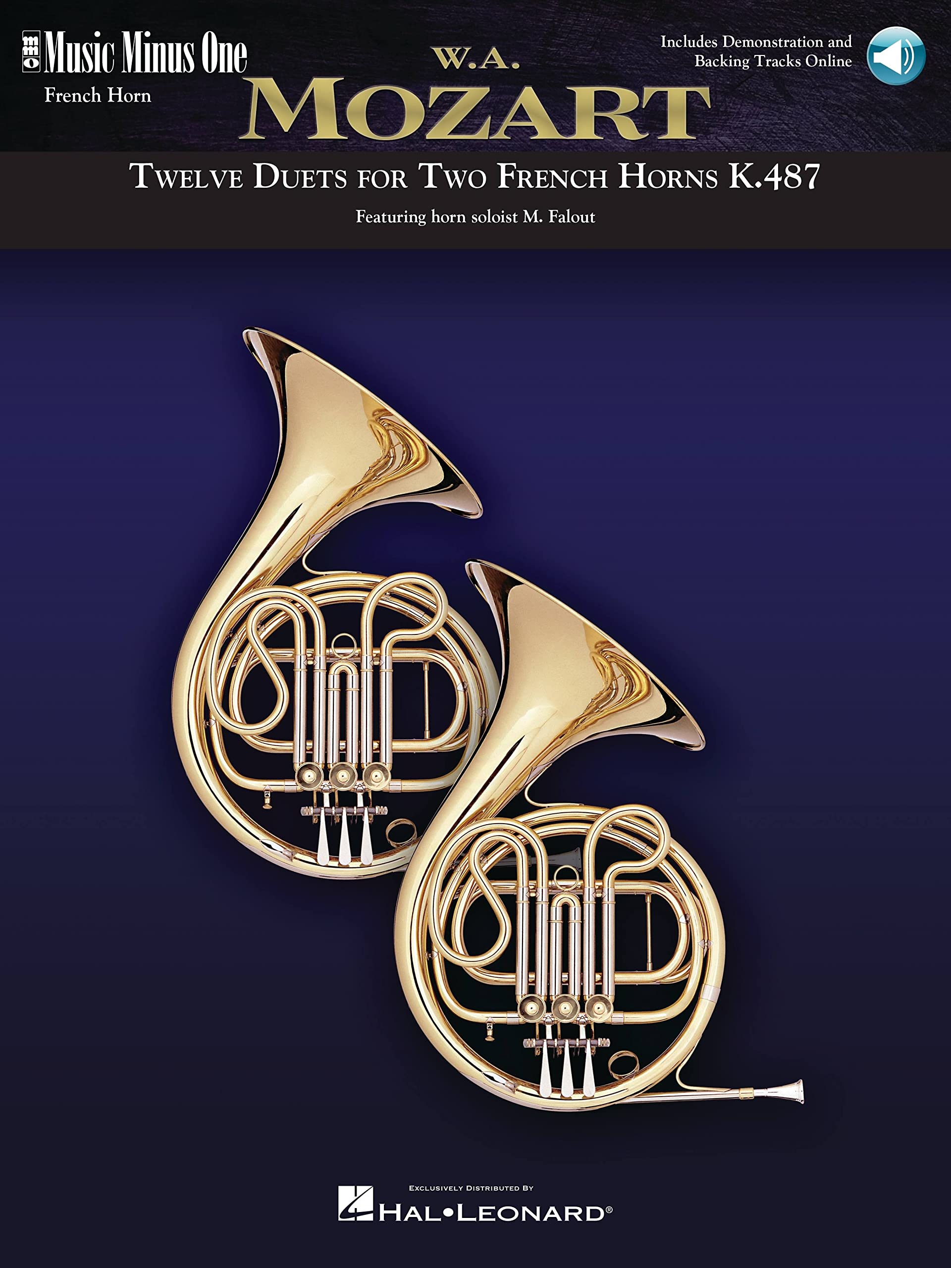 Mozart  Twelve Duets for Two French Horns Book/Online Audio,New