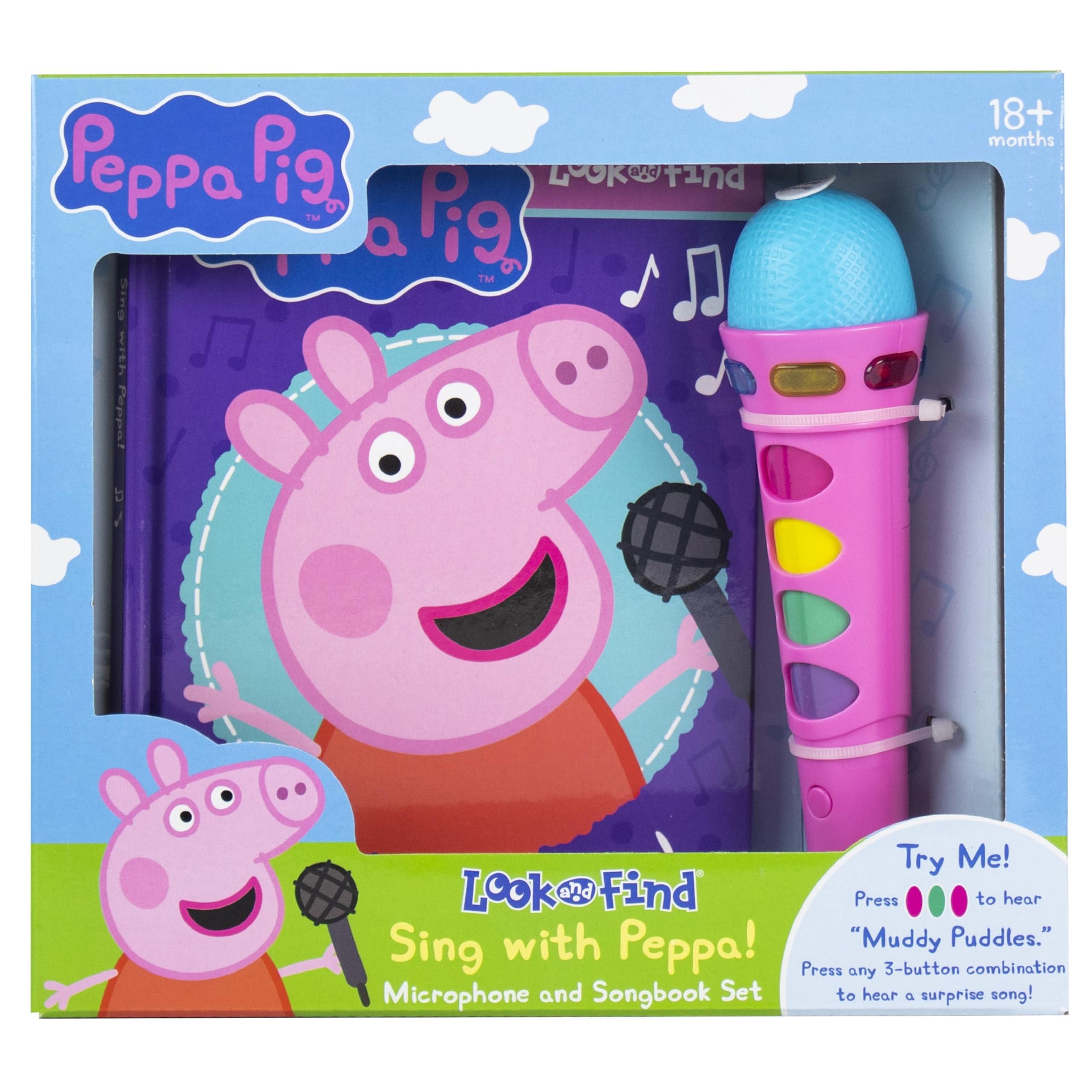 Peppa Pig  Sing with Peppa! Microphone and Look and Find Sound Activity Book Set  PI Kids (PlayASong),New