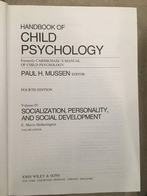 Handbook of Child Psychology, Socialization, Personality and Social Development (Volume 4),Used