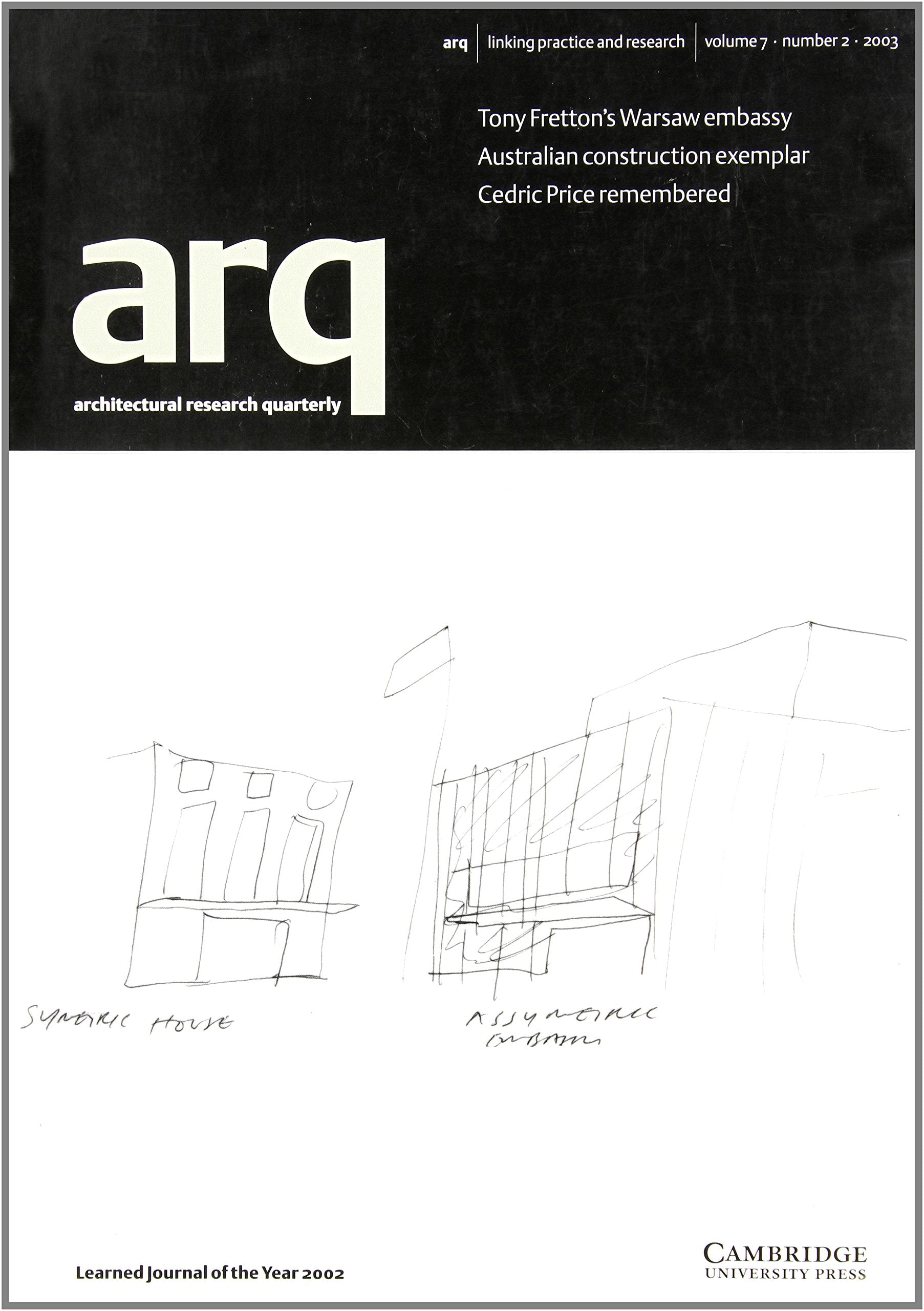 arq: Architectural Research Quarterly: Volume 7, Part 2,Used
