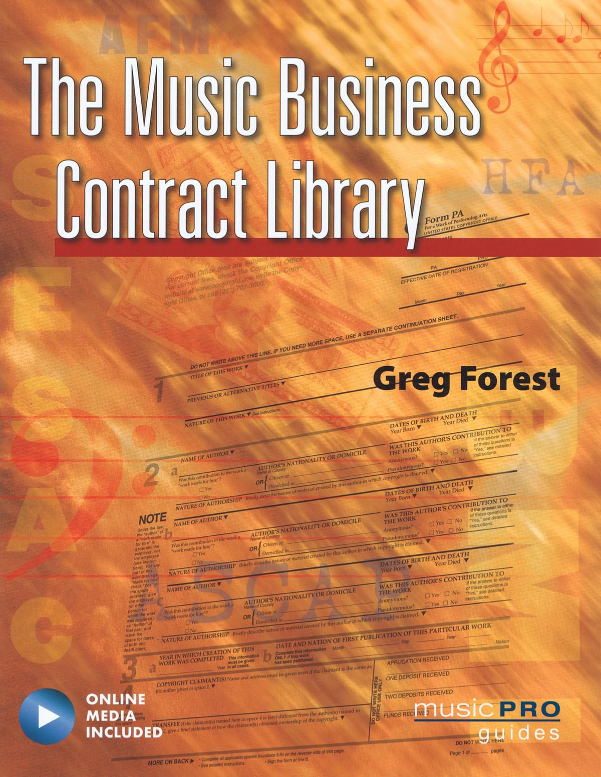 Music Business Contract Library Book/Online Media,Used