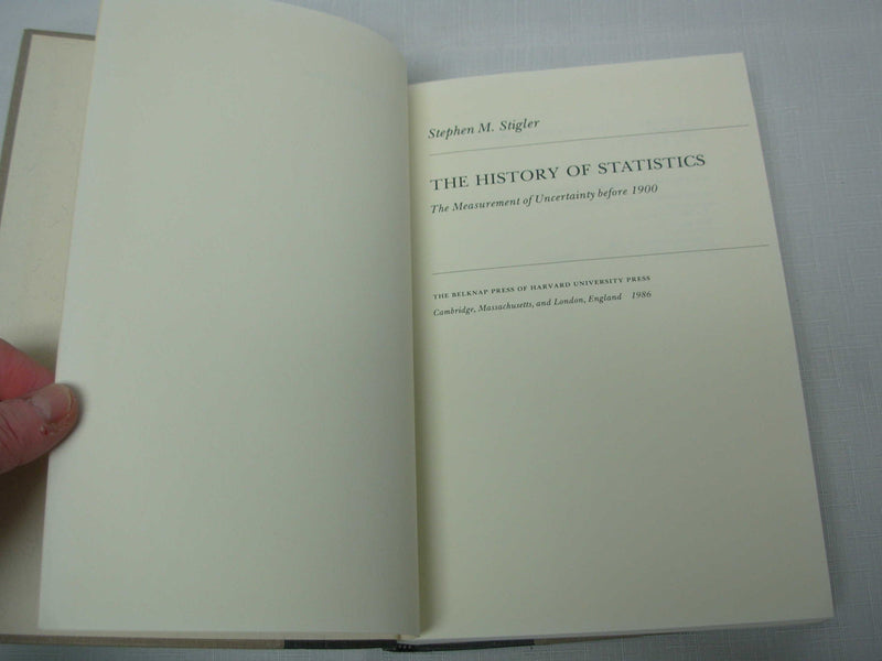 The History Of Statistics: The Measurement Of Uncertainty Before 1900,New