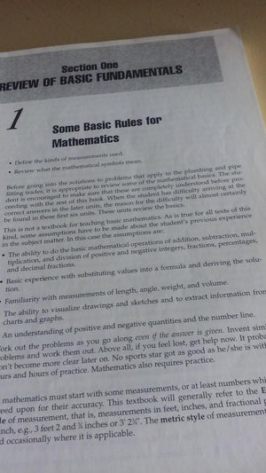 Mathematics for Plumbers and Pipefitters (Applied Mathematics),Used