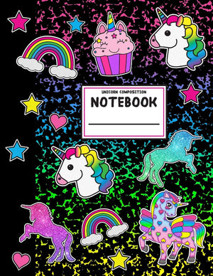 Unicorn Rainbow Composition Notebook: Wide Ruled School Office Home Student Teacher 112 Pages (Unicorn Composition Notebooks),Used