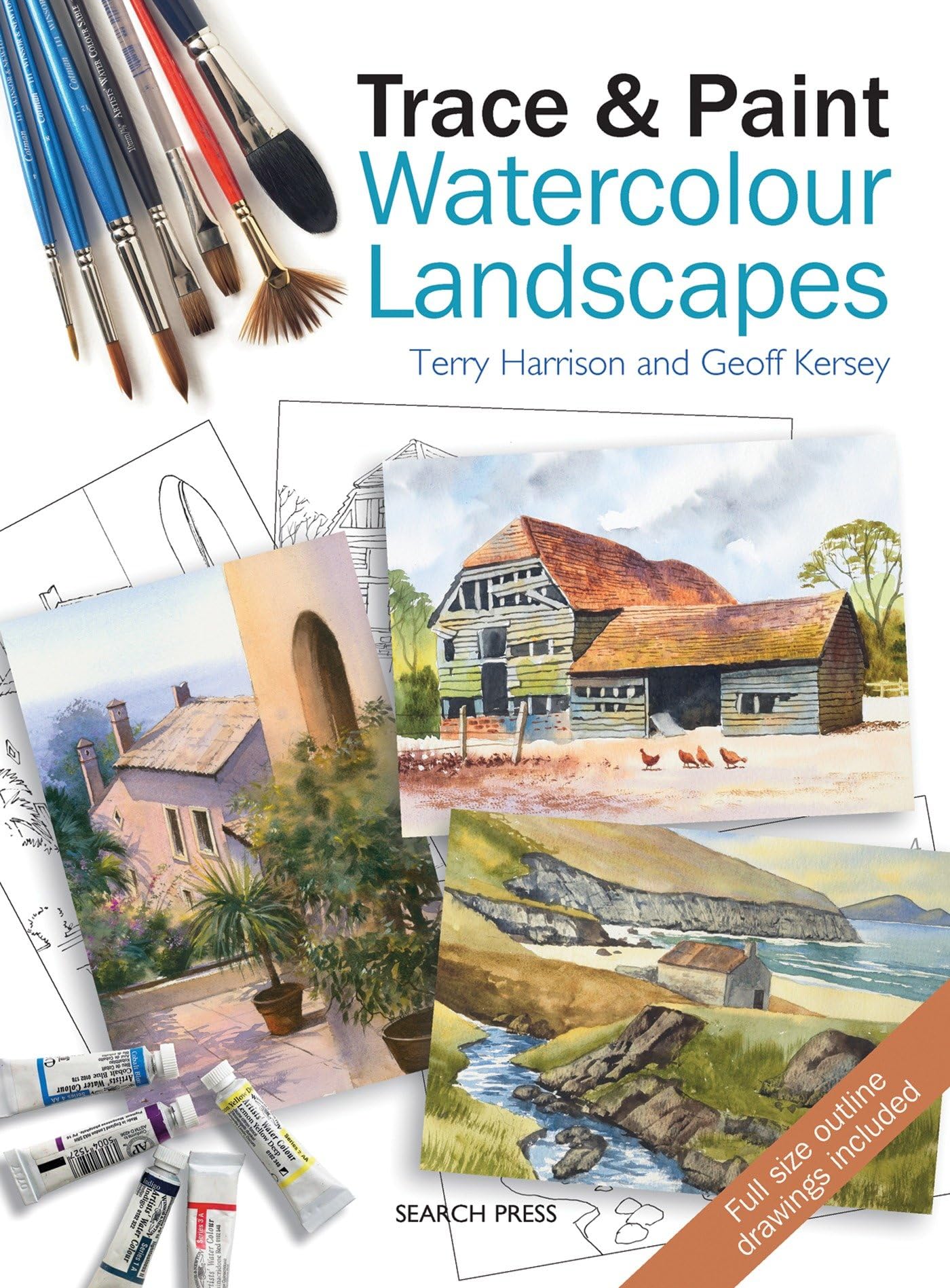 Trace & Paint Watercolour Landscapes,Used