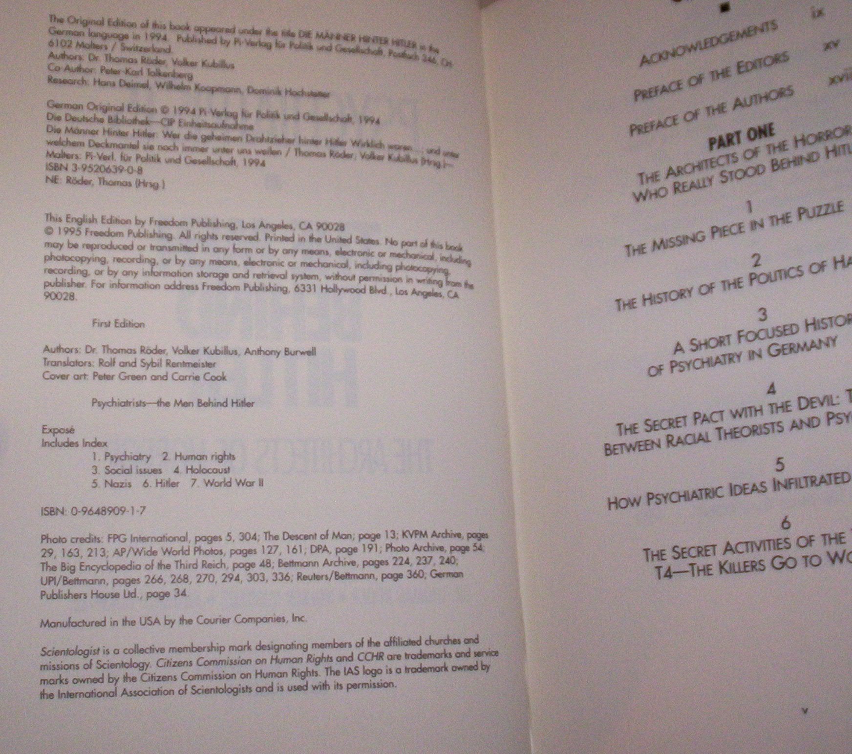 Psychiatrists The Men Behind Hitler: The Architects Of Horror,New