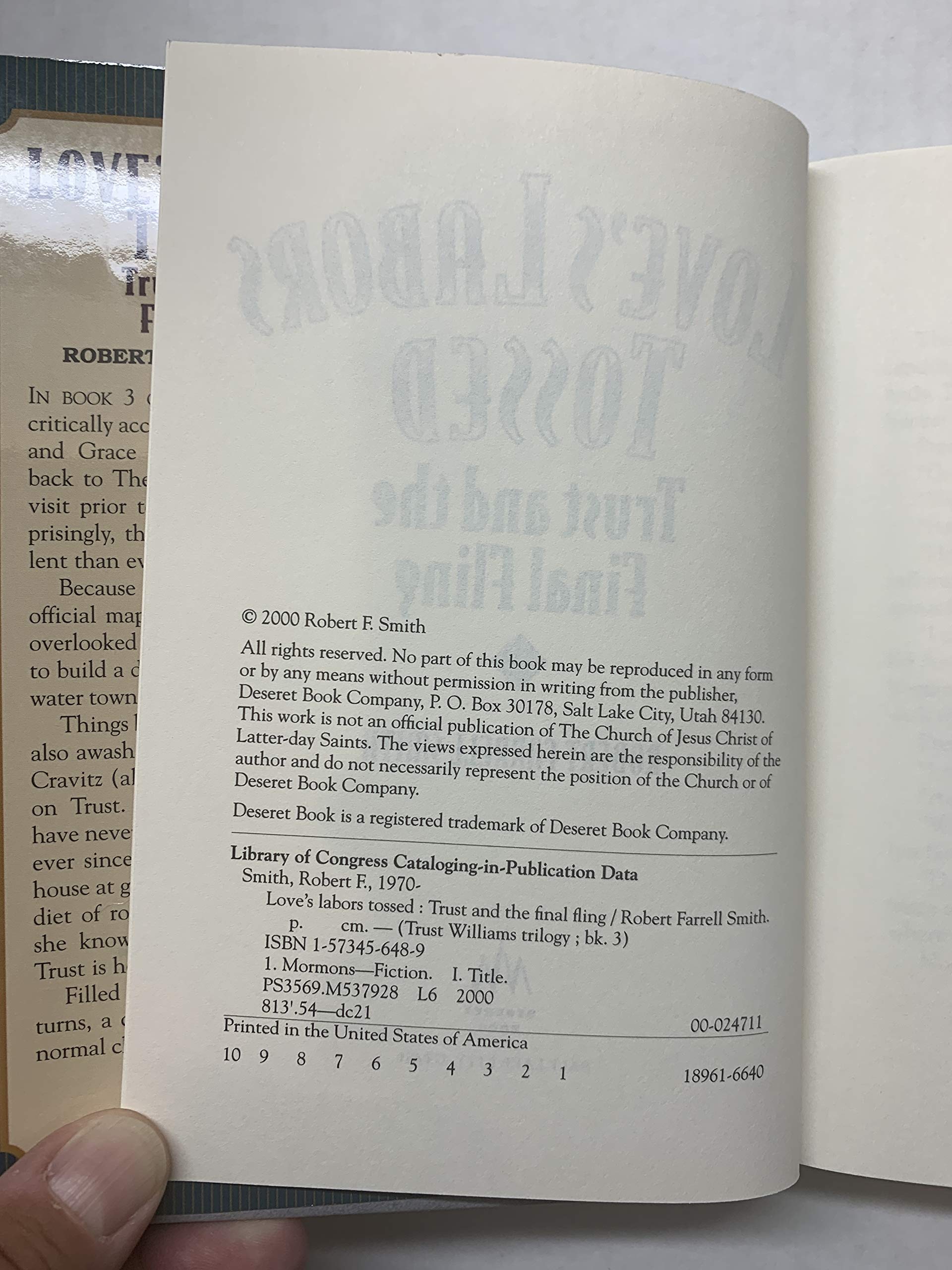 Love's Labors Tossed: Trust and the Final Fling (Trust Williams Trilogy),Used