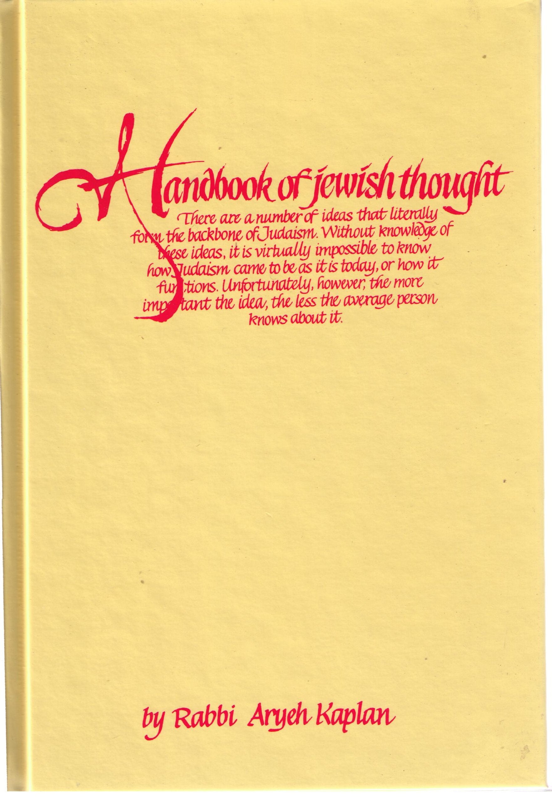 The Handbook Of Jewish Thought