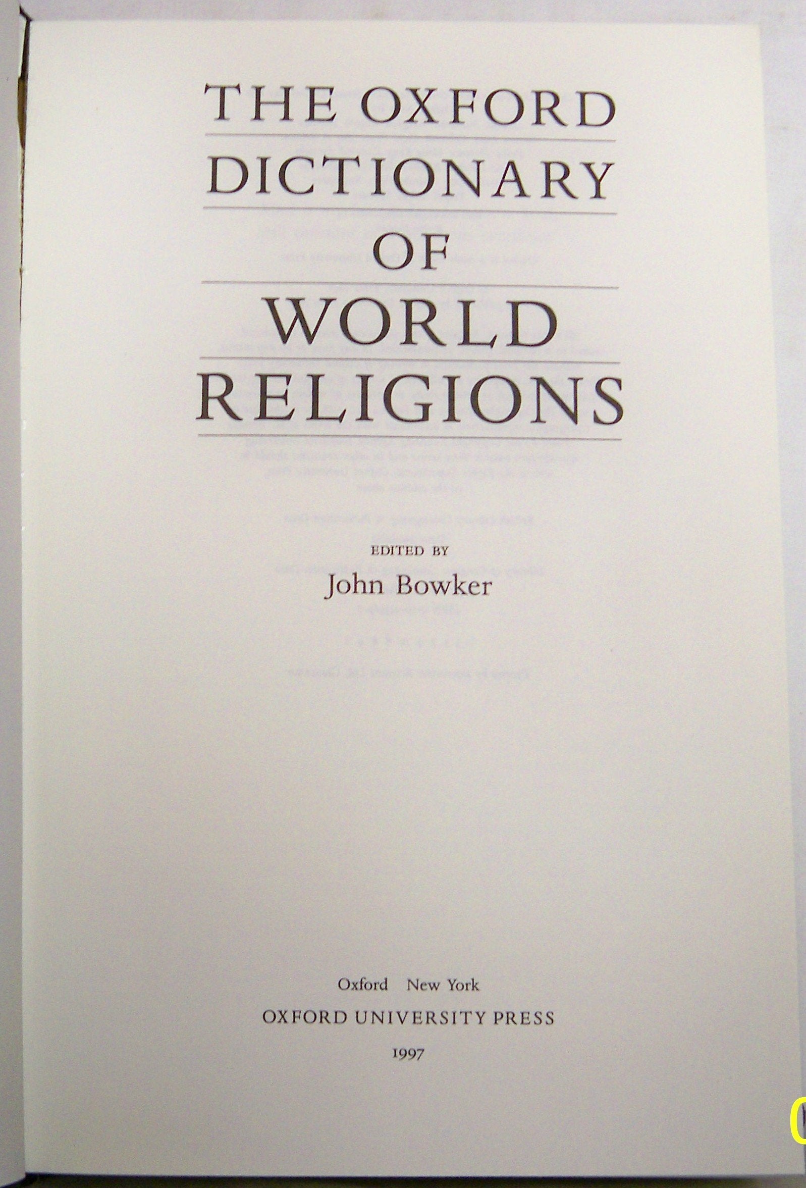 The Oxford Dictionary of World Religions,Used