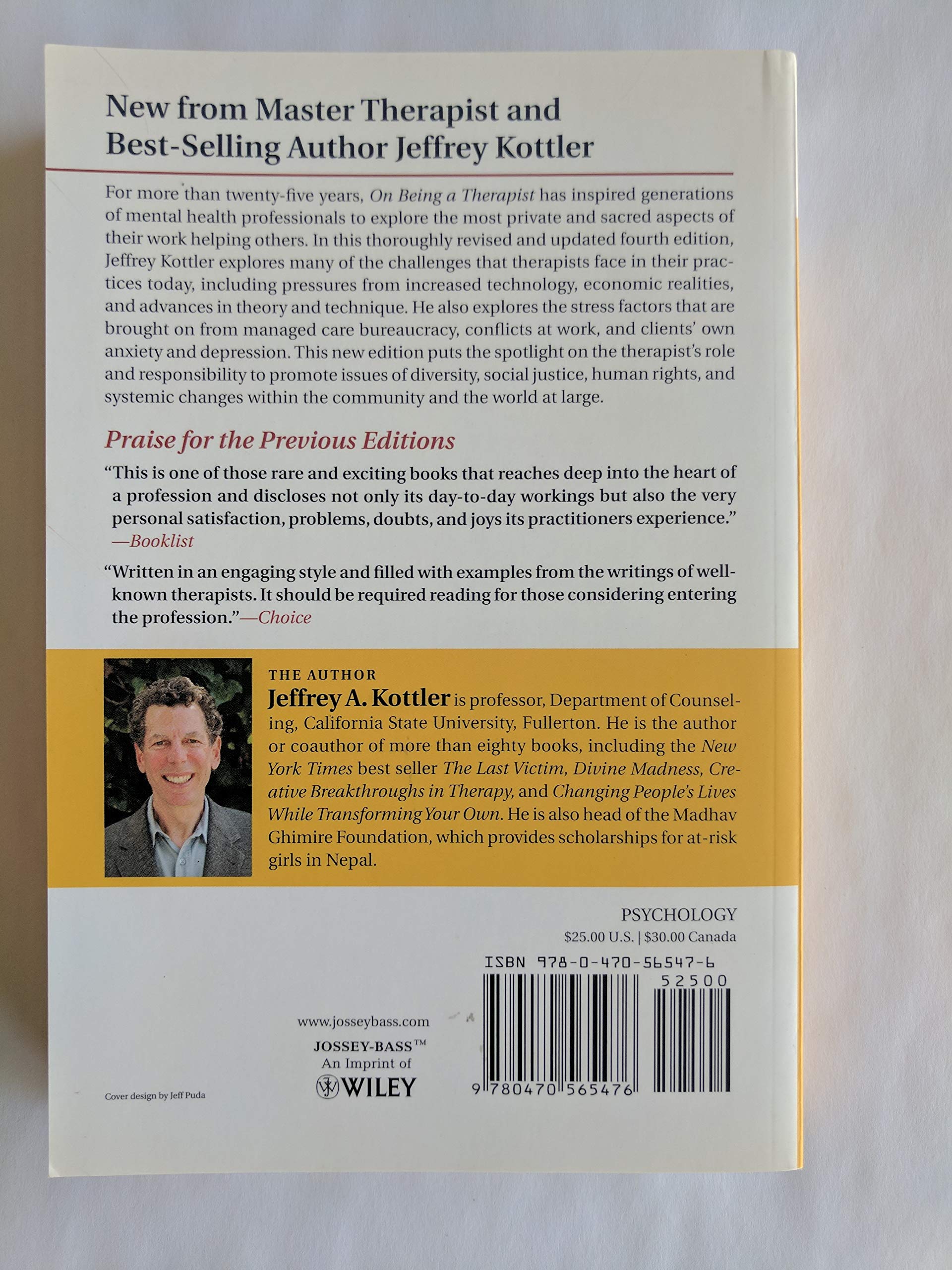 On Being a Therapist, 4th Edition by Jossey-Bass - Essential Guide for Mental Health Professionals