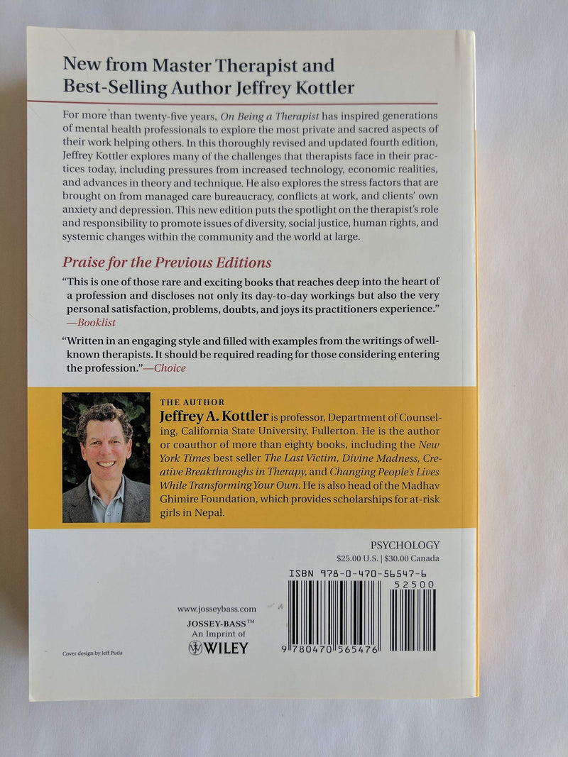 On Being a Therapist, 4th Edition by Jossey-Bass - Essential Guide for Mental Health Professionals