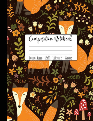 Composition Notebook College Ruled: Large Fox Notebook, School Notebooks, Fox Composition Notebook, Fox Gifts, Cute Composition ,Used