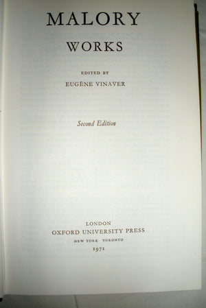Malory: Works (Oxford Standard Authors),Used