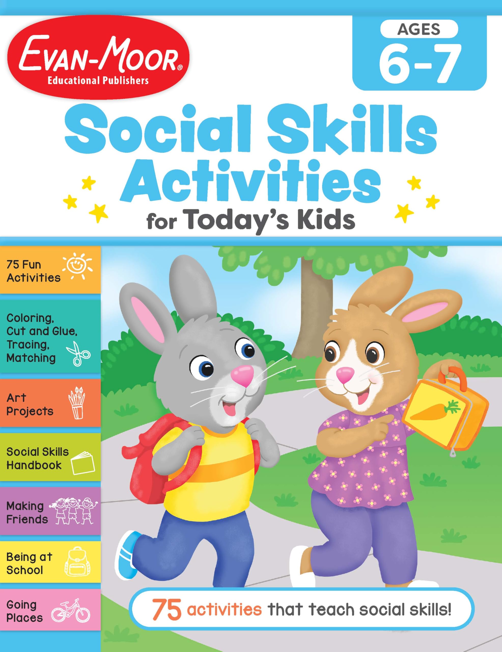 Evanmoor Social Skills Activities For Todays Kids, Workbook, Ages 67, Making Friends, Going To School, Talking And Listening, ,Used