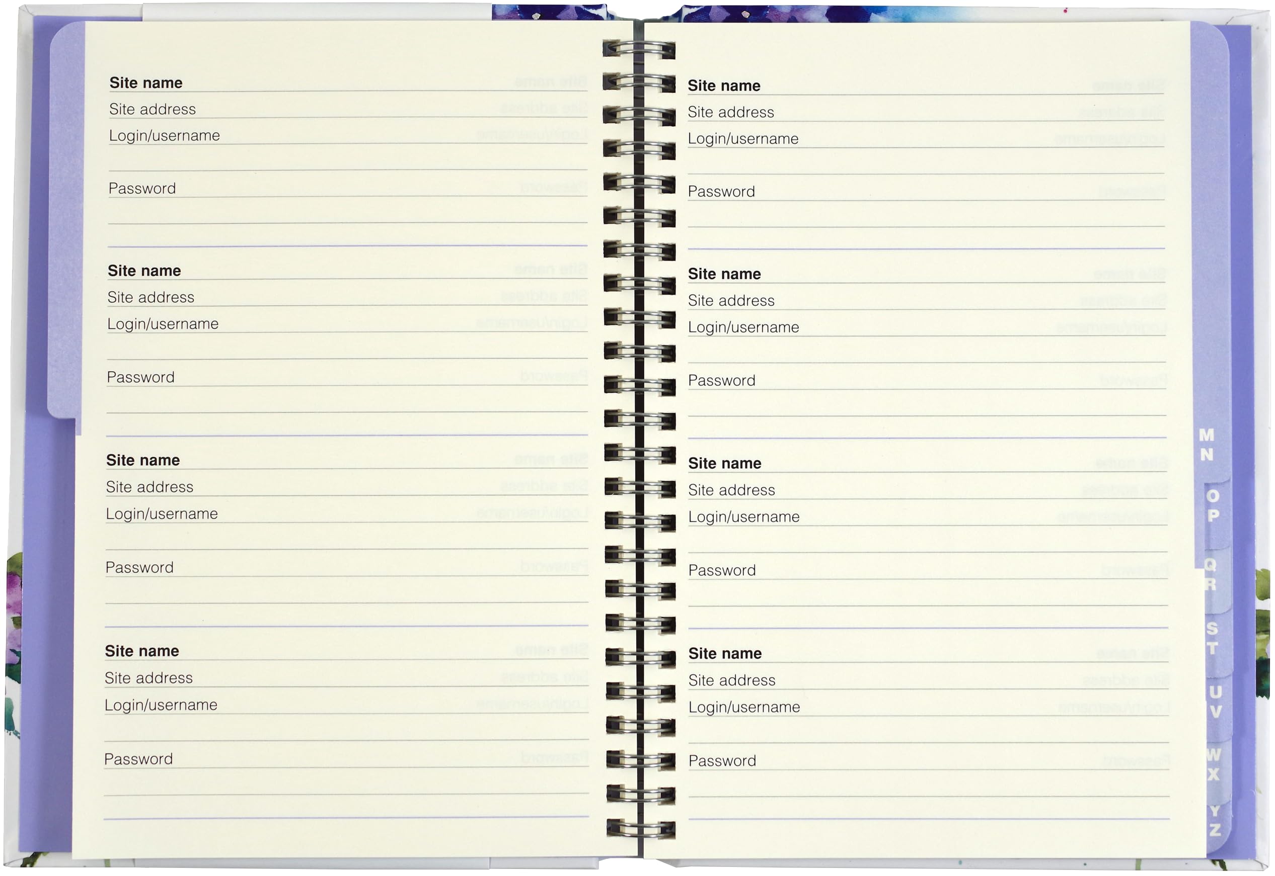 Hydrangeas Largeformat Internet Address & Password Logbook (removable cover band for security),Used