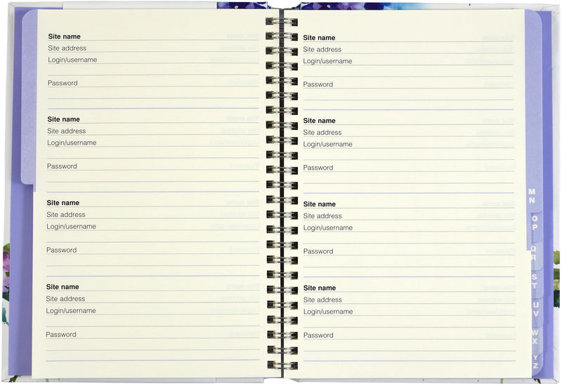 Hydrangeas Largeformat Internet Address & Password Logbook (Removable Cover Band For Security)