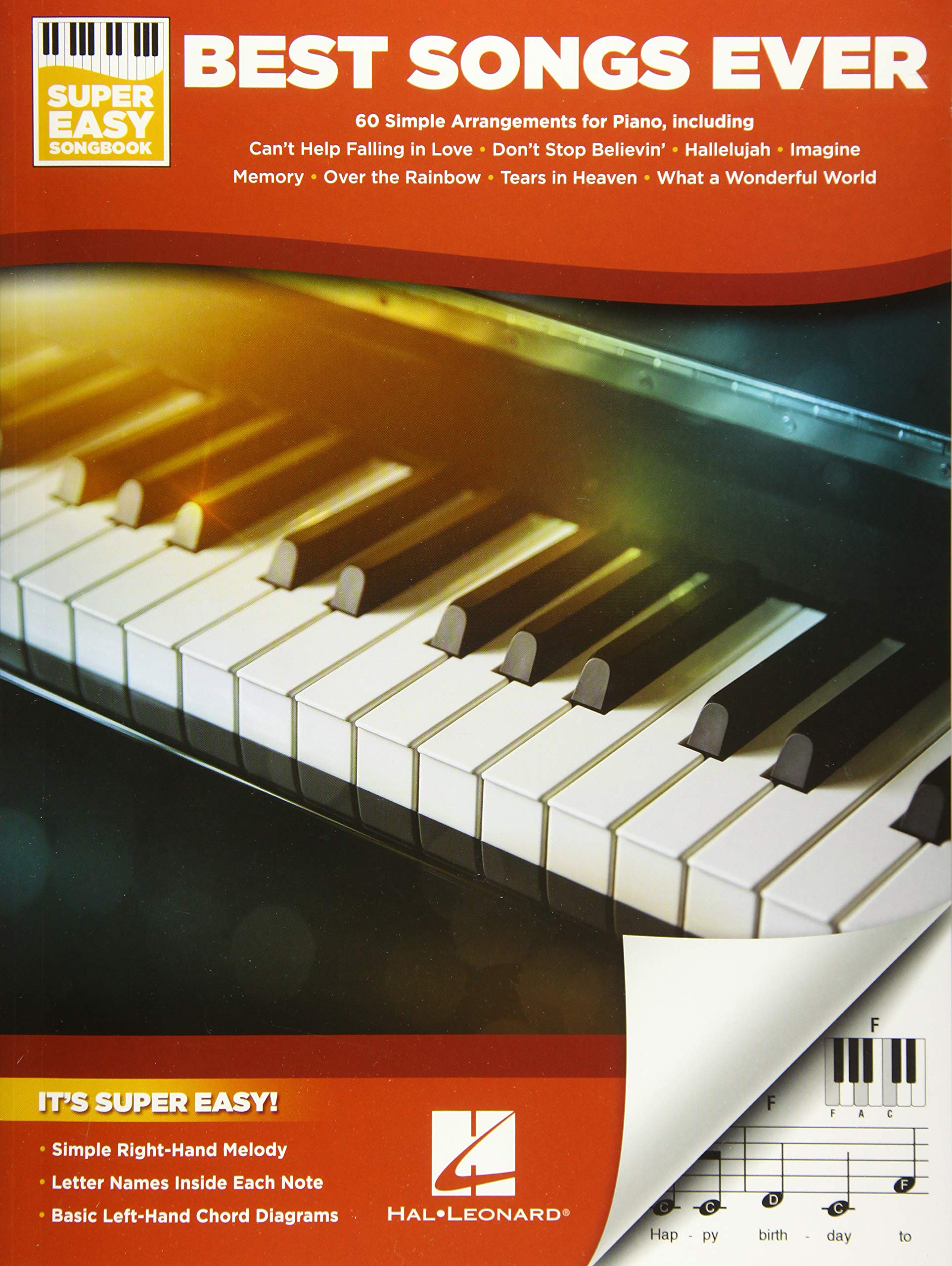 Best Songs Ever Super Easy Piano Songbook  Beginner Piano Book for Adults and Kids with 60 Classic Songs  Piano Sheet Music Bo,New